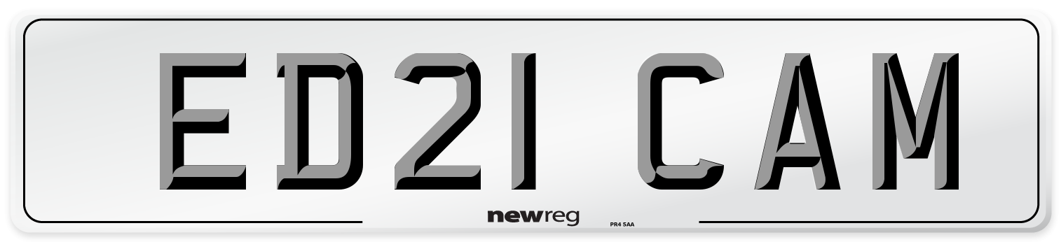ED21 CAM Number Plate from New Reg